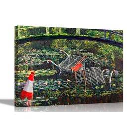 Show Me The Monet By Banksy Canvas Pictures Framed Prints Wall Art Home Office Work Artwork Graffiti 30 x 20cm (12 x 8 inches) A4