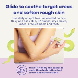 SKINREFIT Slip'stick Body Balm - 10% AHA 2% BHA Exfoliating Body Lotion Stick, Soothe Dry Rough & Bumpy Skin, Salicylic & Glycolic Acid Lotion Bar, Cracked Heels & KP Bump Eraser, Strawberry Legs 3 oz