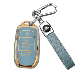 for Toyota Key fob Cover with Keychain, Soft TPU Key Case Protector for Toyota Crown Corolla Cross Grand Highlander Tundra Prius Venza Sequoia Land Cruiser Premium, 4 Buttons