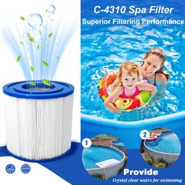 PWW10 Spa Filter Replace for Uni-cel C-4310 Filbur FC-3077 17-175-1746 Plea-tco PWW10 Aladdin 11003 DAR-lly 40101 Ther-mo Spa FL1003 SD-00260 Hot Tub Filter (1 Pack)