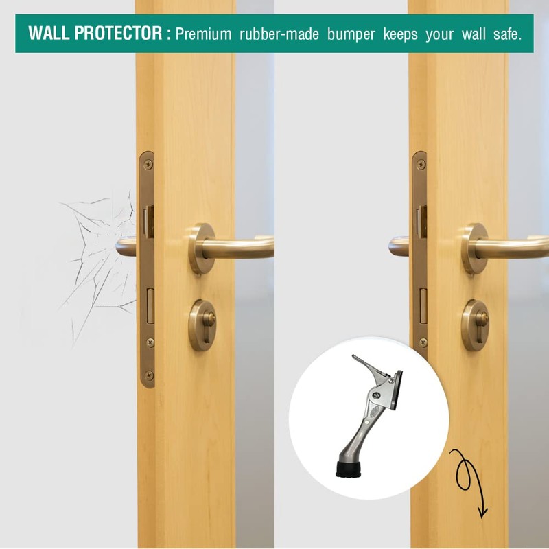 One Touch Kickdown Door Stopper, Door Holder, Heavy Duty Door