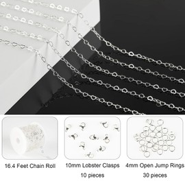 Jabogrii 5 Meters Silver Plated Brass Chain for Jewelry Making Hollow Heart Jewelry Making Chains DIY Chain Roll Jewelry Making Supplies