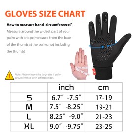 Yobenki Warm Winter Gloves, Anti Slip Touchscreen Gloves Windproof and Water Resistant Running Gloves Thermal Gloves Cold Weather Cycling Gloves for Men Women Walking Riding Driving Cycling
