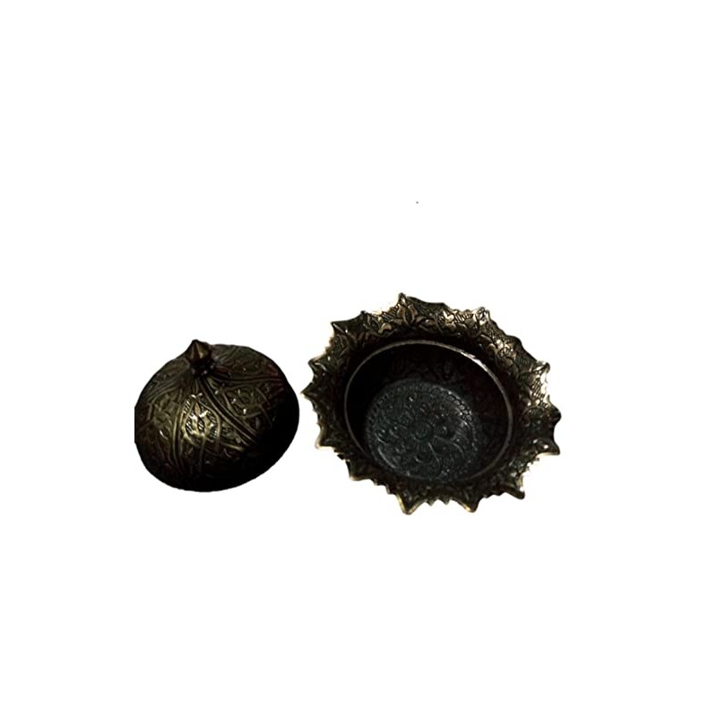 Traditional Turkish Delight Sugar Candy Bowl with lid Decorative Metal