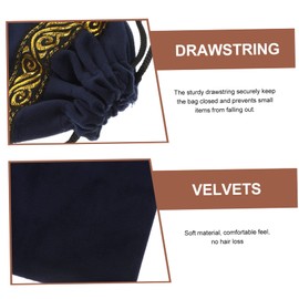 FRCOLOR Storage Bag Tarot Cards Decks Dice Drawstring Holder Small Organza Bag Tarot Card Holder Goodie Favor Bags Gold Tarot Card Purse Money Clip Trading Card Binder Tool Navy Plastic