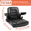 TICSEA Universal Fold Down Forklift Seat,Micro Switch,Armrest And Safety Belt,for