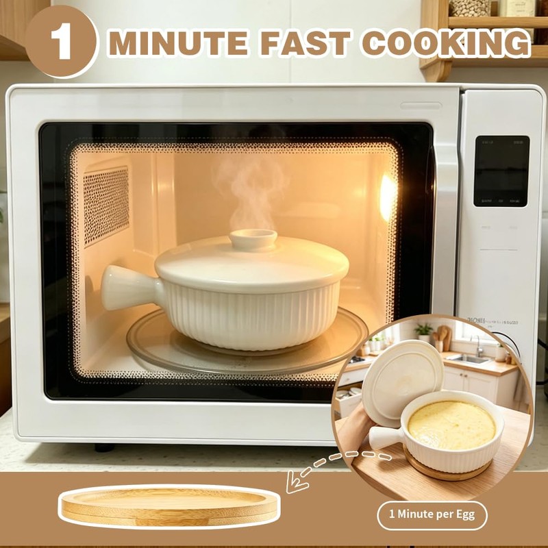 Microwave Egg Cooker BPA-Free Ceramic Material Non-Toxic, Heat-Resistant, And Ideal