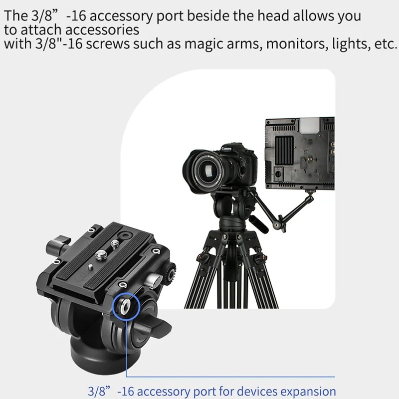 YC Onion FH60 Fluid Head for Tripod, Pineta Pro Monopod,