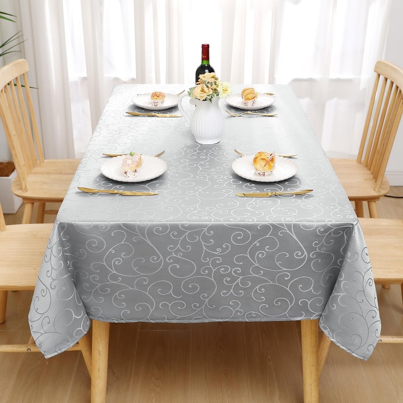 Homaxy Table Cloth Rectangular 130x200 cm, Washable Polyester Jacquard Tablecloth,