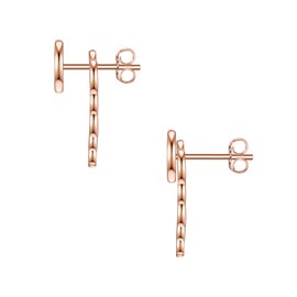 Glanzstücke München Women's Stud Earrings 925 Sterling Silver Rose Gold-Plated 14 Carat Lotus Flower Various Wearing Styles Silver Stud Earrings