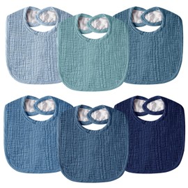 Wrrernsin Muslin Baby Bibs for Unisex Boys Girls, Cotton Drool Bibs, Adjustable Newborn Bibs for Drooling and Teething