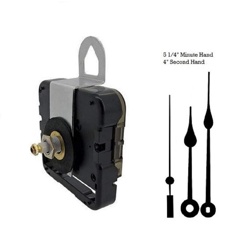 Seiko-SKP Quartz Clock Movement Kit with 5" Black Spade Hands