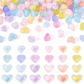 Magibeads 120Pcs Acrylic Heart Kandi Bracelet Beads Pastel Love Heart Shaped Beads Cute Friendship Bracelet Making Phone Charm Kit for Crafts DIY Jewelry Making Supplies Assorted Color