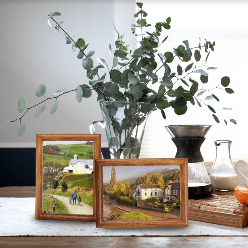 Set of 2 wooden picture frames, 5x7 inches, deer (13x18cm)