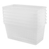 Qskely 6-Pack Clear Small Storage Baskets, Small Plastic Slim Storage