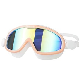 Swimming Goggles Antifog Leakproof Large Frame Clear Fashionable Swim Goggles for Men Women Pink Electroplate