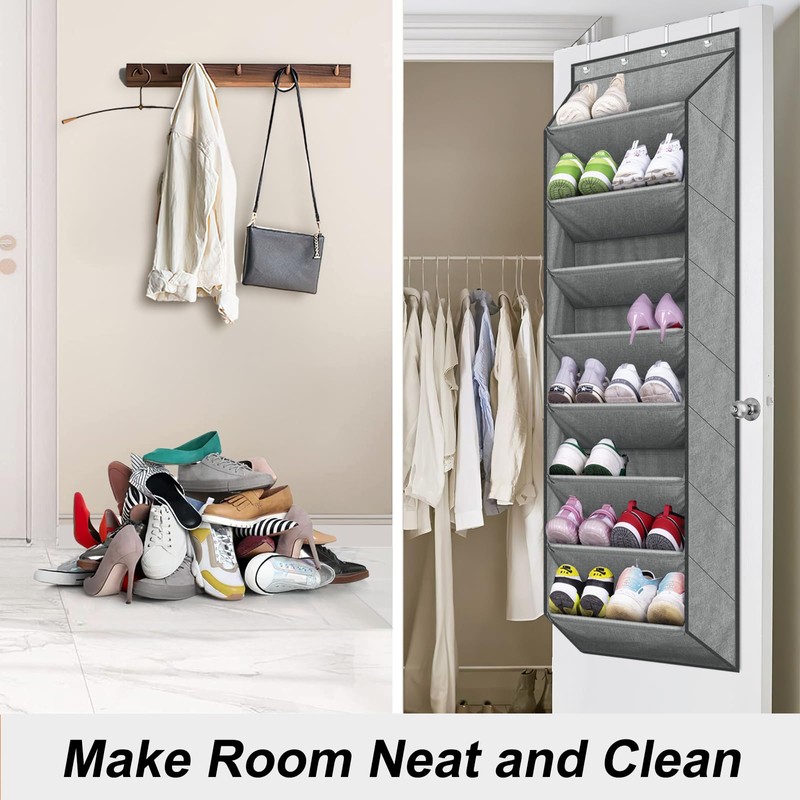 SLEEPING LAMB Over The Door Shoe Organizer for Closet with