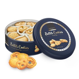 Mattigan's Butter Cookies Traditional Danish Style Cookie Assortment, 16 Oz Tin, Gourmet Gifts for Holidays, Birthday, Special Occasions, Snack Gift, Assorted Cookie Dessert Sweets, Reusable Metal Tin