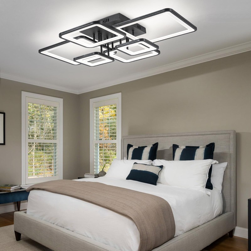 Shine LUEST Modern LED Ceiling Light Fixture Black Kitchen Lighting