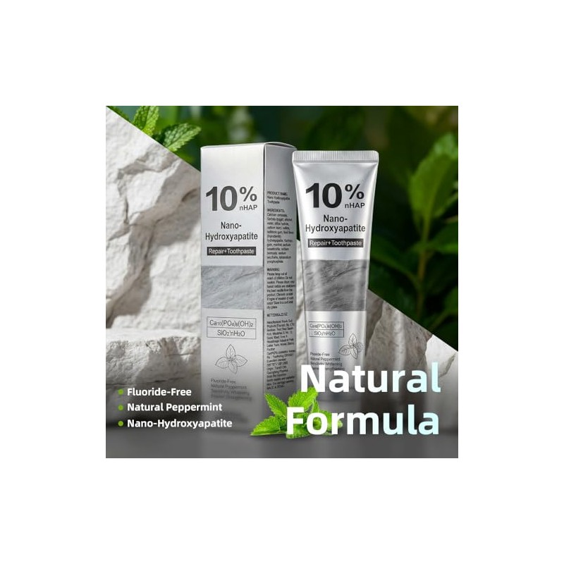 10% Nano-Hydroxyapatite Toothpaste for Sensitive Teeth: Fluoride-Free, Whitening, and Enamel