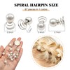 TUUXI 84 horquillas en espiral de perlas de 0,6 pulgadas,