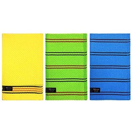 SongWol 3x LARGE Exfoliating Gloves (a Set of 3 DIFFERENT ABRASIVE LEVELS) Bath Wash Clothes Mitt