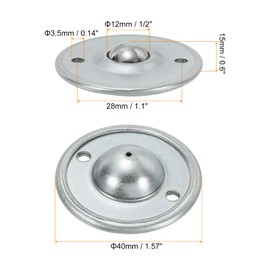 PATIKIL Roller Ball Transfer Bearing 1/2", 8 Pack Load 17lbs Disc Flange Mounted Carbon Steel Rotation Caster Unit for Conveyor Roller Stand Transmission