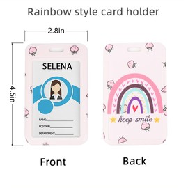 Retractable Wood Beaded Lanyards for Id Badge Holder, Teacher Breakaway Lanyard with Work Id Card Holder for Women Boho Beaded Wallet Lanyards for Key