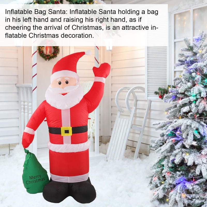 Inflatable Santa Decoration Built in LED Light Waterproof Inflatable Bag