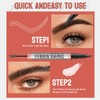 TOEECY Eyebrow Pencil, 2-in-1 Liquid Eyebrow Pencil, Eyebrow Brush, 4
