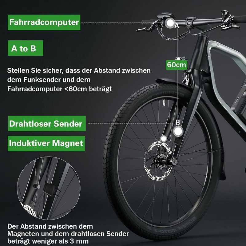 OHFAMO Bike Computer Wireless, IPX7 Waterproof Wireless Bike Speedometer