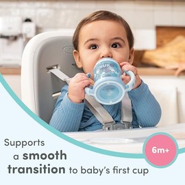 NUK - Taza de aprendizaje de 5 onzas, paquete de 2, corazones rosados, boquilla suave, asas de fácil agarre, sin BPA, a prueba de derrames, taza de transición