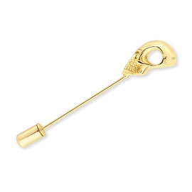 BERRICLE Sterling Silver Skull Bones Fashion Brooch Pin for Unisex, Yellow Gold Flashed