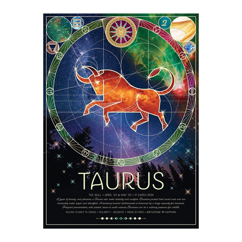 Cobble Hill 500 Piece Zodiac Puzzle - Taurus - Sample