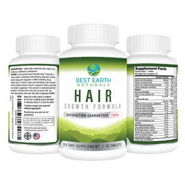 Best Earth Naturals Hair Growth Starter Set with Hair Growth Vitamins, Shampoo and Conditioner