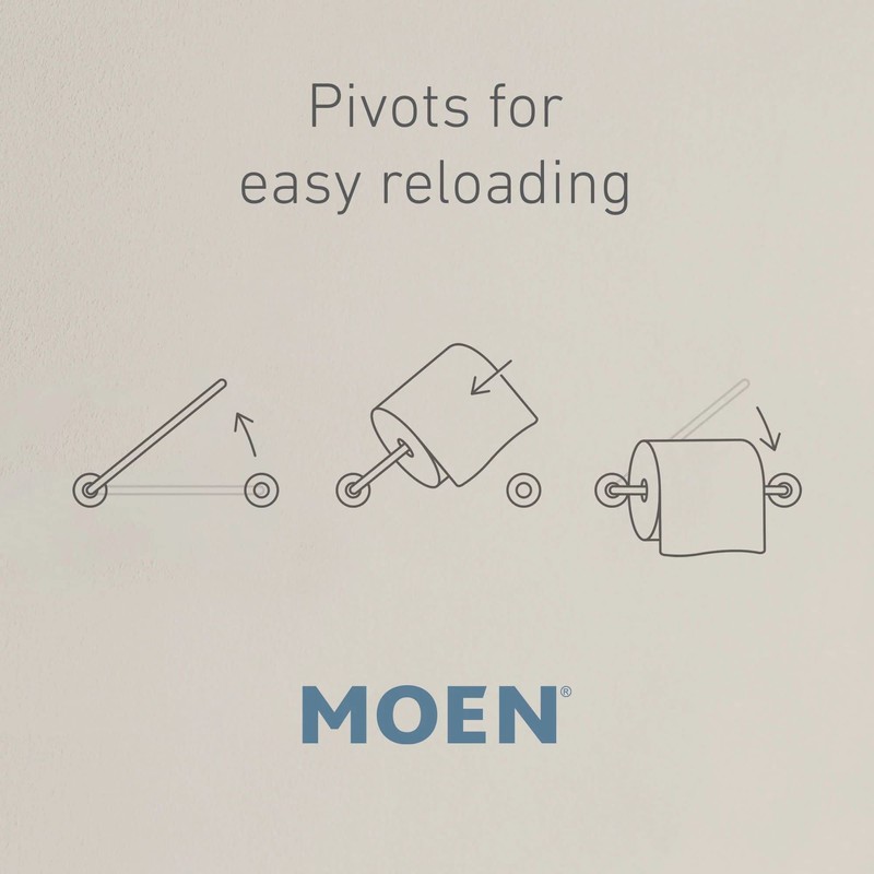Moen Voss Collection Brushed Nickel Pivoting Toilet Paper Holder, Wall