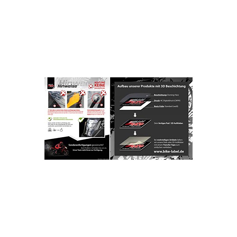 BIKE-label Tank Pad Motorcycle Black Compatible with Aprilia 500950VA