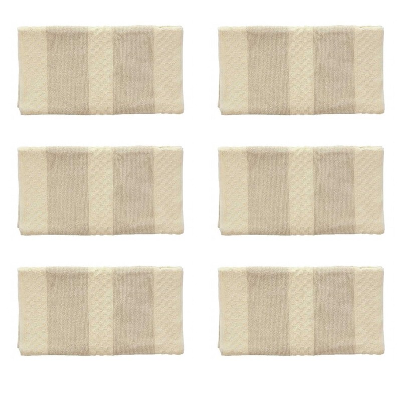 aztex Traditional 100% Cotton Roller Towels - Natural Stripe