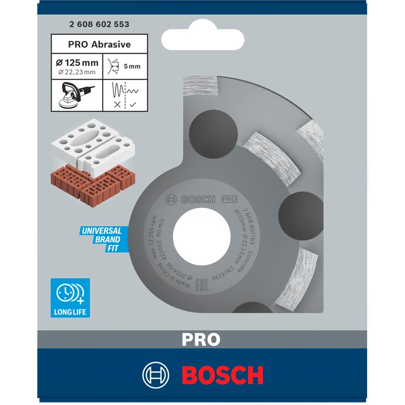 Bosch 2608602553 Diamond Grinding Head Expert for Abrasive 125 x
