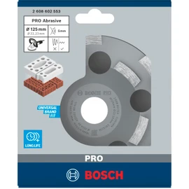 Bosch 2608602553 Diamond Grinding Head Expert for Abrasive 125 x 22.23 x 4.5 mm, Black