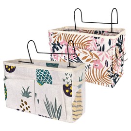Pack of 2 Bed Pockets Bunk Bed, Bed Organiser, Bed Bag for Hanging, Bunk Bed Hanging Bag Organiser, Bed Hanger Organiser, Bedside Table, Hanging Storage Bag for Book, Magazine, Headphones