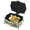 Wingostore Emboss Alloy Metal Music Box Wind Up and Golden