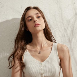 Jiahanzb Christmas Gift Necklace Women's Necklace Pendant 925 Sterling Silver Valentine's Day Gift, Sterling Silver