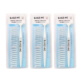 Portable BJGZ-HC Dental Flosser Kit with 20 Refill Heads - Ergonomic Snap-On Design for Effective Teeth Cleaning, Oral Hygiene Care for Adults & Travel Use (one Size, White)