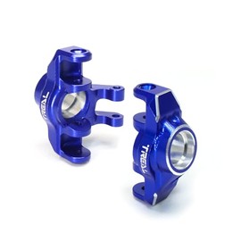 Treal Aluminum 7075 Front Hubs Set Steering Blocks CNC Machined Upgrades for Arrma 1/18 Granite GROM(Blue)