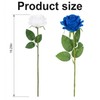YGHSZ White & Blue Artificial Silk Roses Bouquet, Faux Flowers