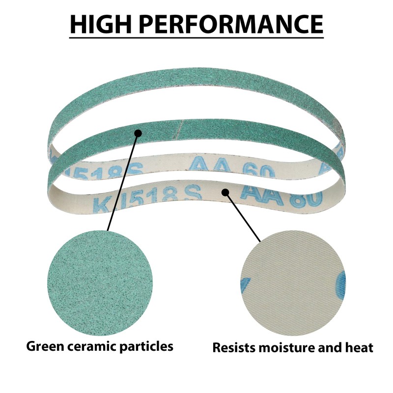 30 Pack 3/8 x 13 Inch Ceramic Alumina Sanding Belts,