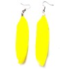 Bright Yellow Feather Earrings - Handmade Slim Look