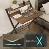 GreenForest No Assembly Folding Desk, 2-Tier Compact Computer Desk with