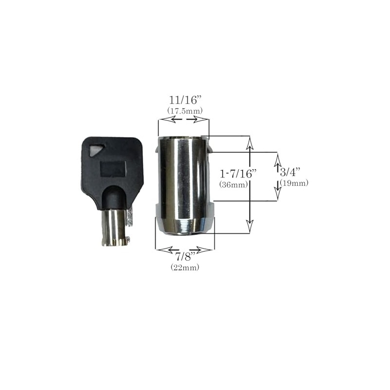 RiKey Security - Storage Cylinder Lock with 3 Tubular Keys